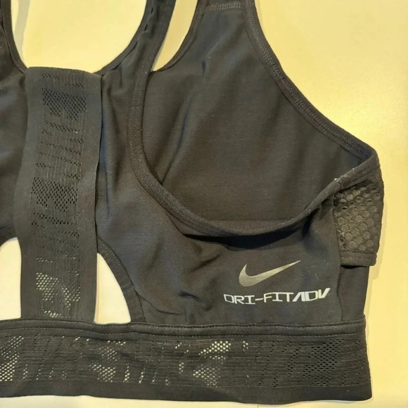 Nike Dri-Fit ADV Ultrabreathe Black Mesh Unpadded Sports Training Bra Size XL - Picture 7 of 12